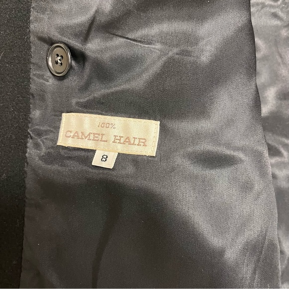 Nordstrom Women’s Black Camel Hair Double Breasted Blazer - Vintage - Picture 5 of 7